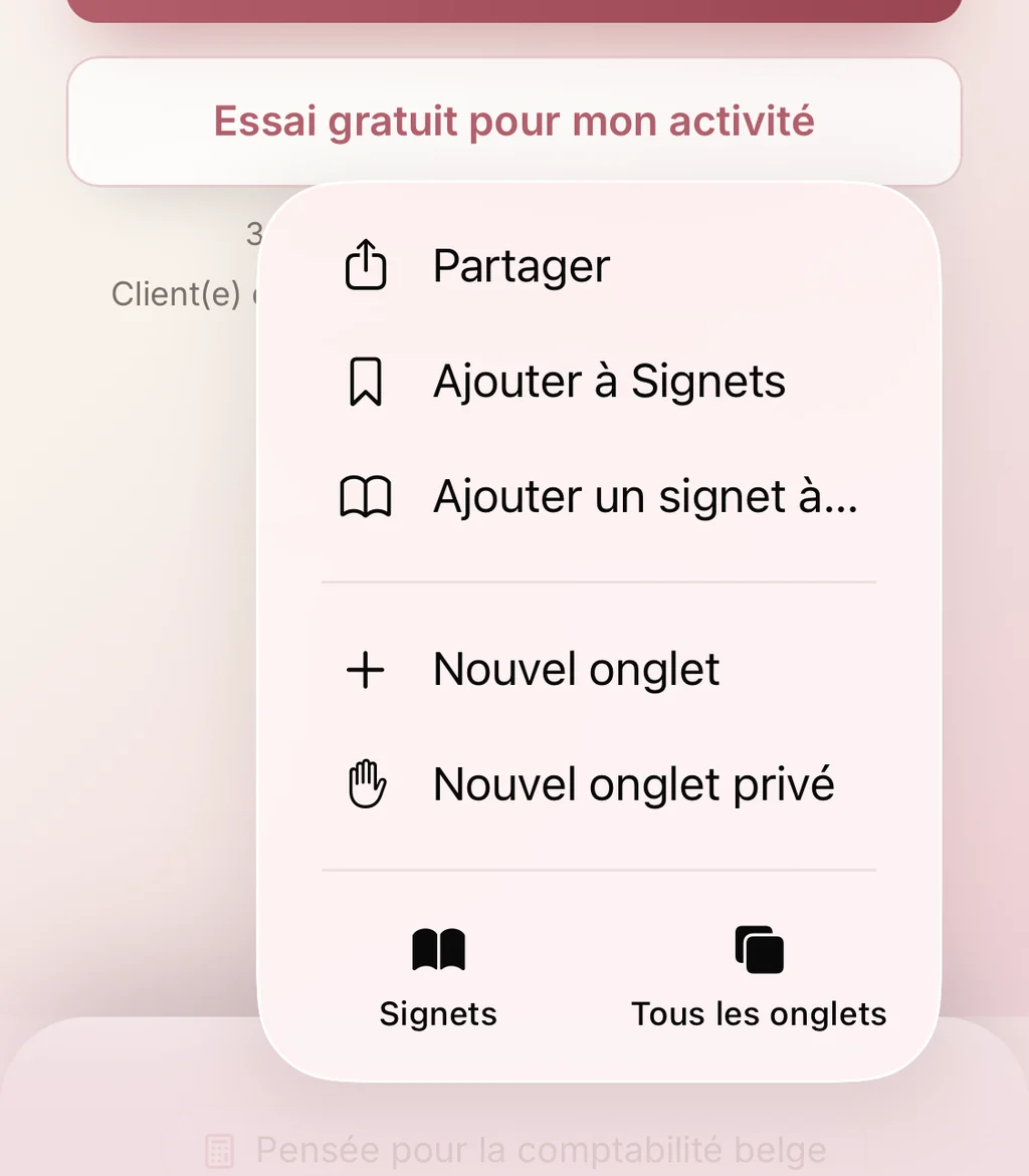 Capture d'écran de l'étape : Touchez «&nbsp;Partager&nbsp;»