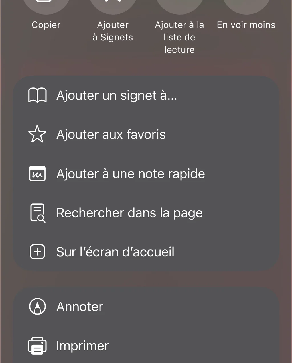 Capture d'écran de l'étape : Choisissez «&nbsp;Sur l'écran d'accueil&nbsp;»